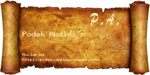 Podek Abdiás névjegykártya
